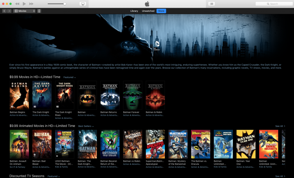 Batman Day iTunes Store